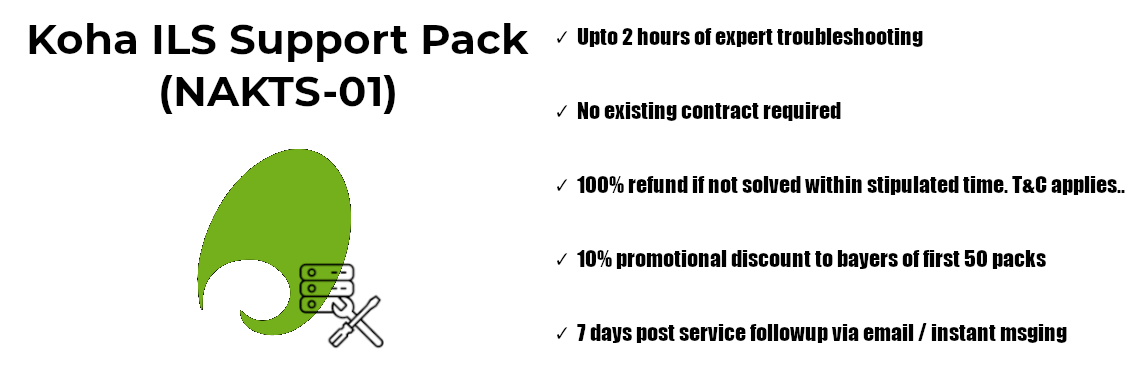 Single support instance pack for Koha ILS (NAKTS-01)